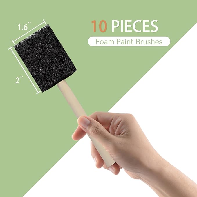 10 PCS Foam Paint Brushes, 1.6 Inch Sponge Brush