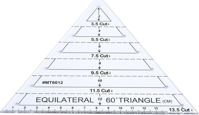 Fayelume 60 Degree Triangle Ruler, Acrylic Triangle Quilting Ruler, High