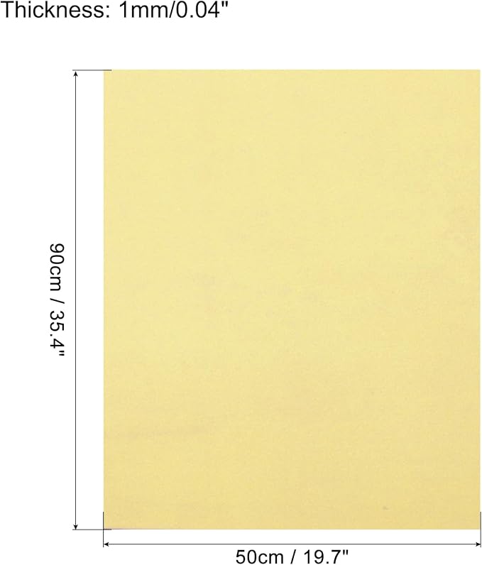 MECCANIXITY EVA Foam Sheets Light Yellow 19.7 Inch x 35.4 Inch 1mm Thick Crafts
