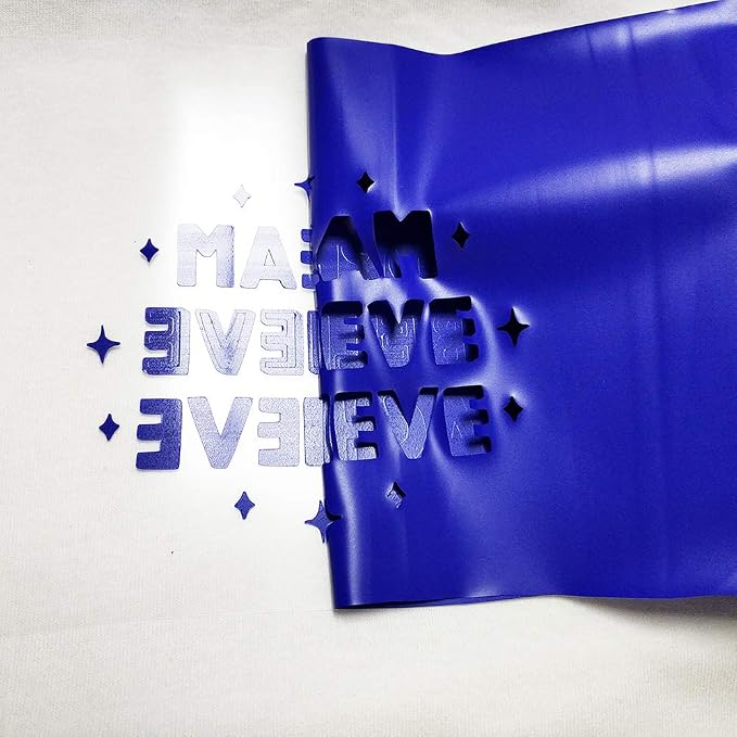 guangyintong Heat Transfer Vinyl Blue HTV Rolls, Glossy Surface HTV Vinyl