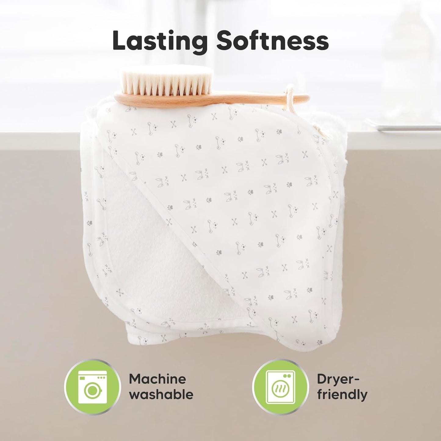 KeaBabies Hooded Baby Towel for Newborn - Viscose Derived from Bamboo Large Baby Bath Towels with Hood for Boys, Girls, Toddler, Extra Absorbent & Soft Newborn Bath Essentials (Wildscape, Regular)