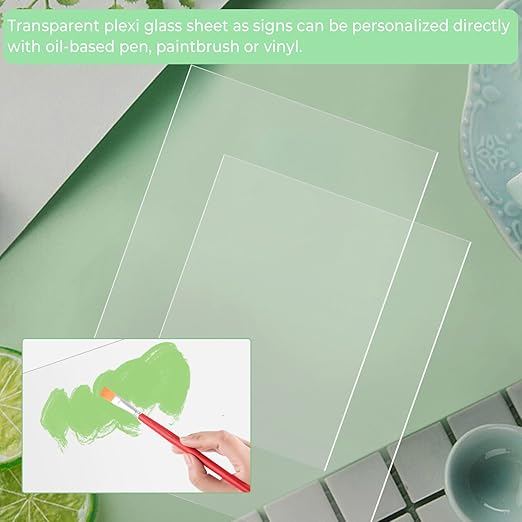TKOnline 6 PCS Plexiglass Sheets, 8.5" x 11" x 0.04 Clear PET Sheet Panels