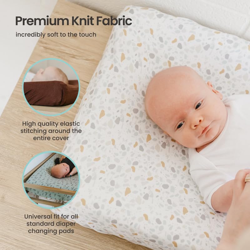Copper Pearl Premium Knit Changing Pad Cover : Soft, Stylish, and Universal Fit for All Standard Diaper Changing Pads, Trendy Design Changing Pad Covers, Wizarding World™