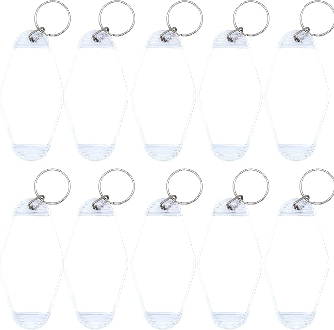10pcs Blank Hotel Keychains Bulk Vintage Motel Keychain Vinyl HTV printing