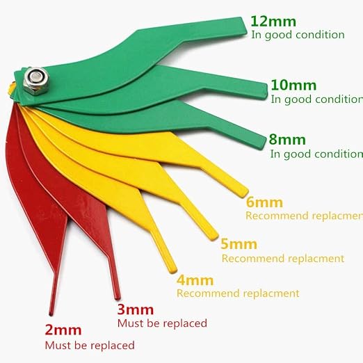 Brake Lining Thickness Gauge, Car Automotive Brake Pad Measuring Ruler Tool