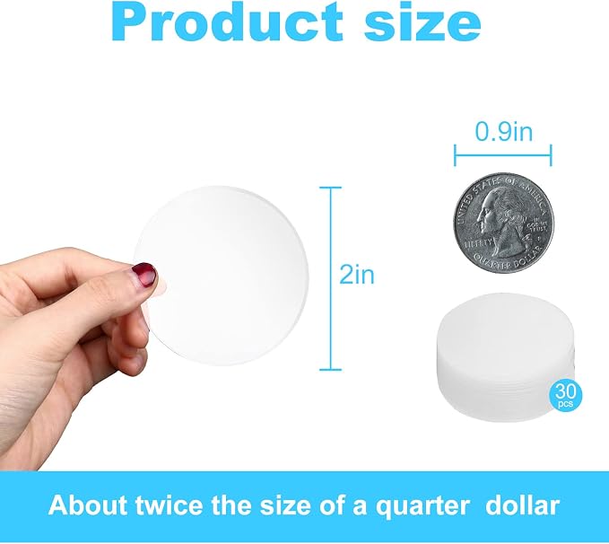 30 Pcs 2 Inch Acrylic Blanks Clear Round Acrylic Circles | Plastic Ornaments