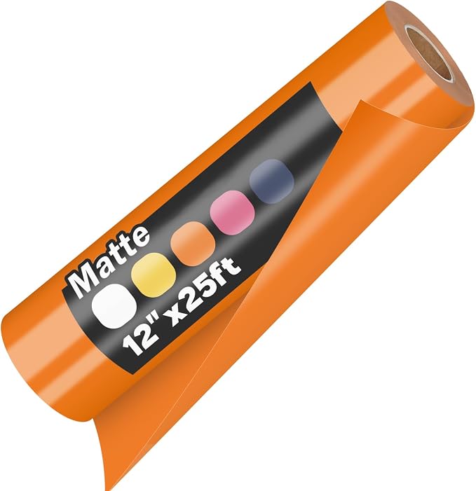 guangyintong Heat Transfer Vinyl Orange HTV Rolls, Matte Surface HTV Vinyl