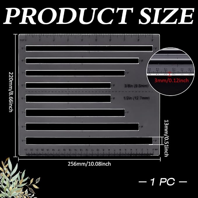 MAYJOYDIY Acrylic Zipper Quilting Template 4 Sizes Zipper Pocket Template