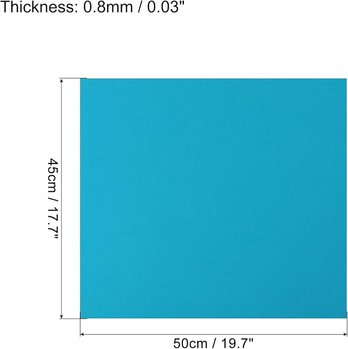 MECCANIXITY EVA Foam Sheets Lake Blue 19.7 Inch x 17.7 Inch 0.8mm Thick Crafts