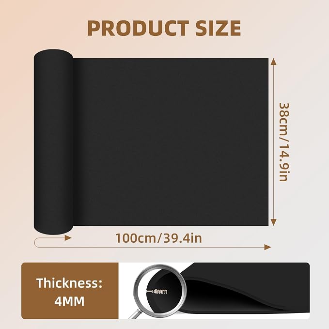 39"x15" EVA Foam Roll, 86 kg/m3 High Density 4MM Thick Foam Sheets, Flexible &