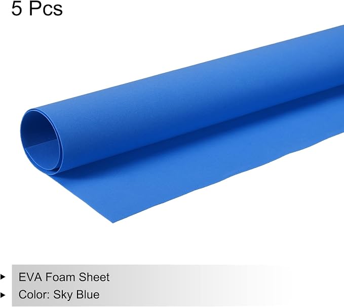 MECCANIXITY EVA Foam Sheets Sky Blue 19.7 Inch x 17.7 Inch 0.8mm Thick Crafts