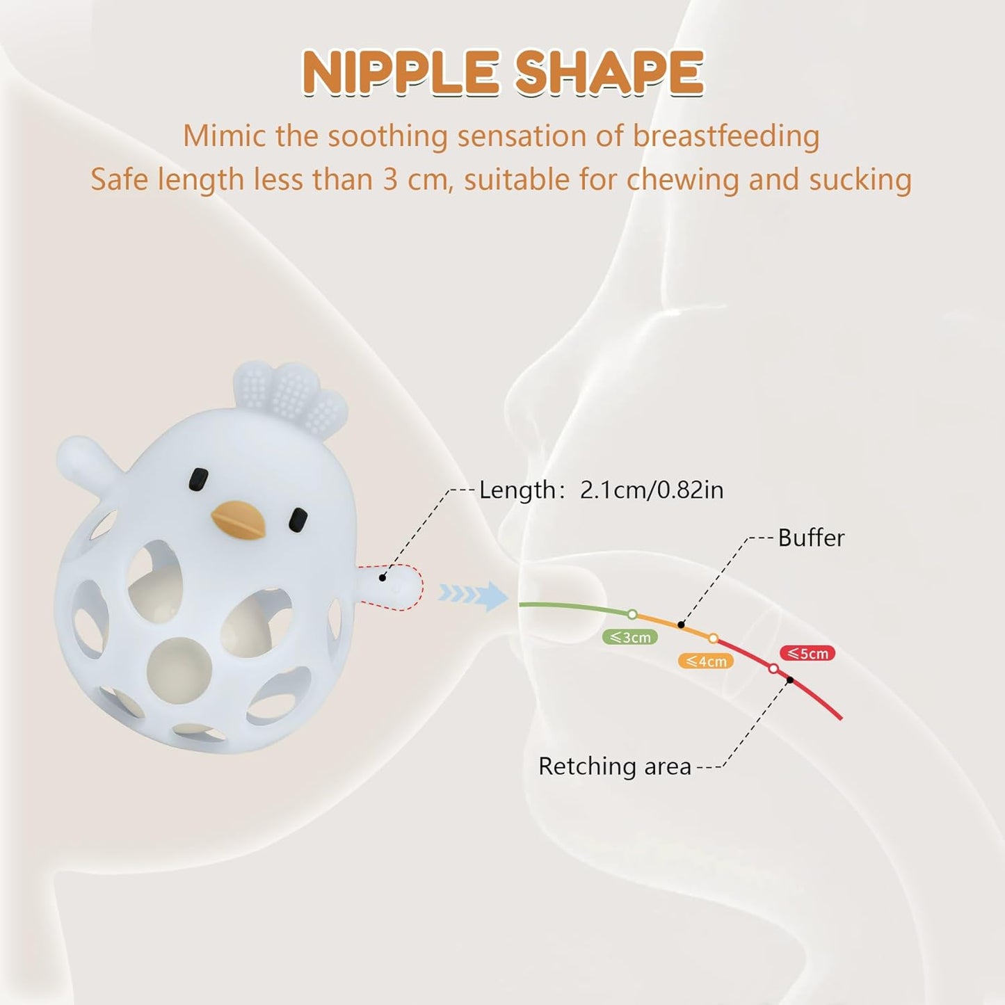 MCGMITT Baby Teething Toys for 3-6 Months, Easy Grasp Silicone Baby Rattles 0-6-12 Months, BPA-Free Food Grade Montessori Sensory Toys, Soft Newborn Infant Teether for Teething Relief