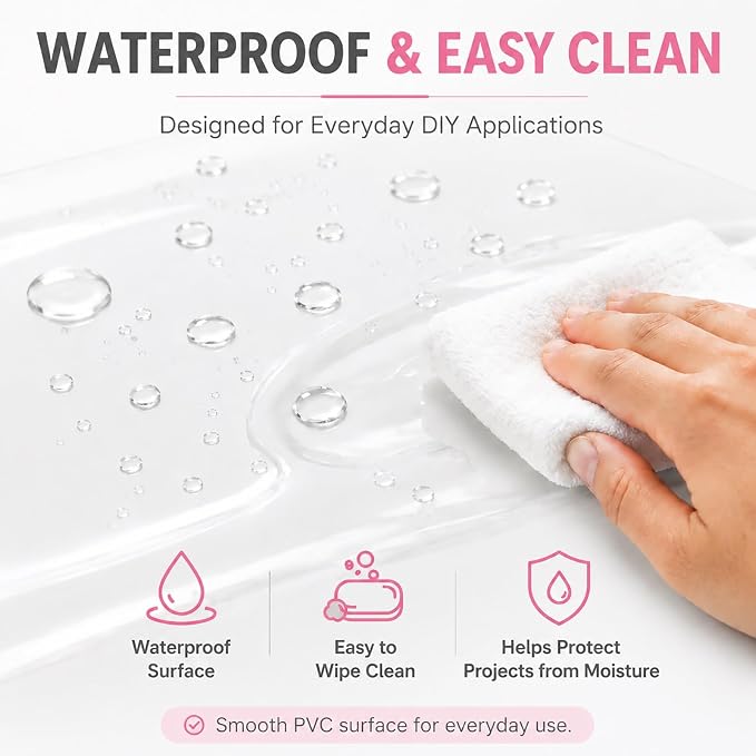 SHISU Clear Vinyl Fabric 0.3mm PVC Roll, Waterproof Sewing Sheet | Flexible