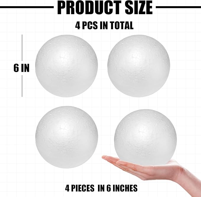 Styrofoam Balls 6 Inch, DIY Craft Giant Foam Ball