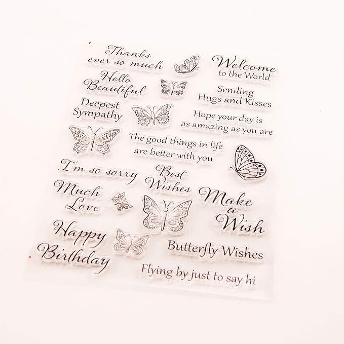Butterflies Clear Stamps Silicone Stamp Cards