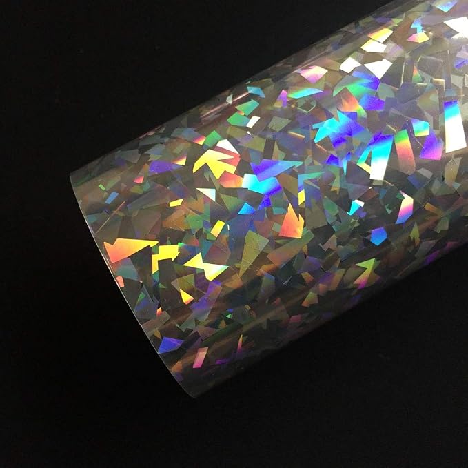 Holographic Crystal Silver Metallic Foil HTV Heat Transfer Vinyl
