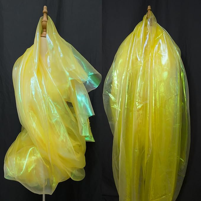 Yellow Iridescent Organza Fabric