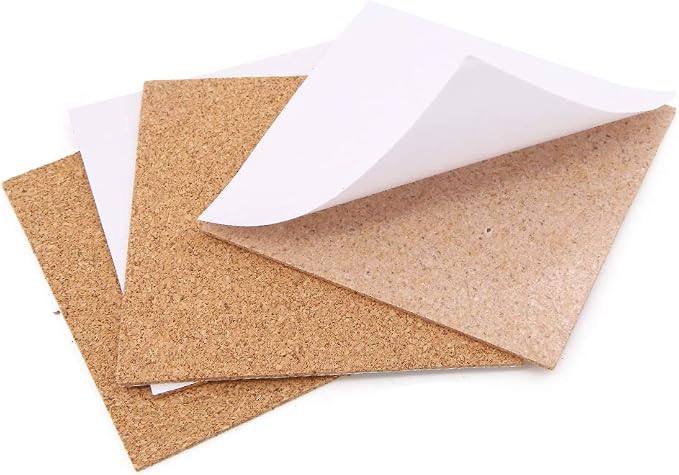 40 Pcs Square Self-Adhesive Cork Sheets