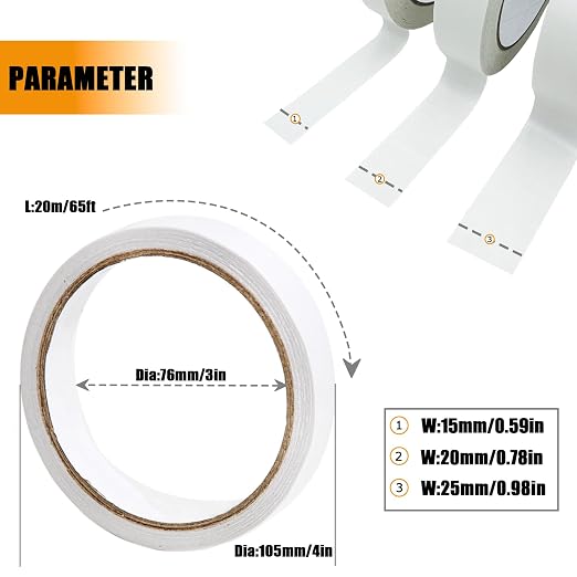 6 Roll 3 Sizes Double Sided Tape