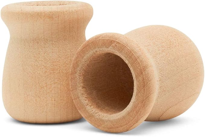Bean Pot Candle Cups, 1-5/16 Inch, 5/8 Inch Hole, Wood Turnings