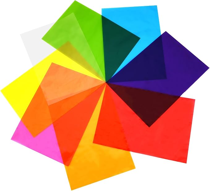 Outus 104 Pcs Colored Cellophane Sheets Cellophane Wrapping Paper