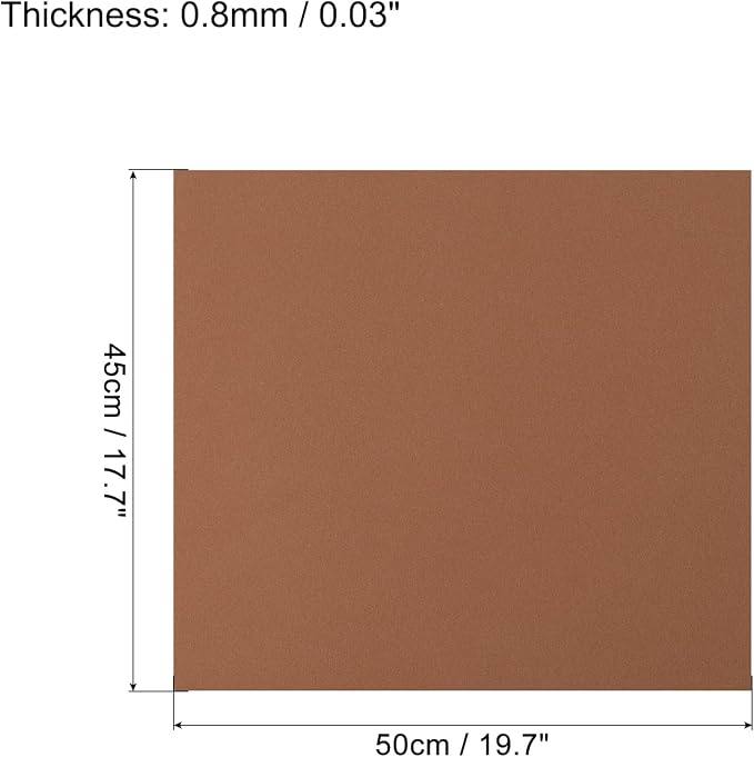 MECCANIXITY EVA Foam Sheets Brown 19.7 Inch x 17.7 Inch 0.8mm Thick Crafts Foam