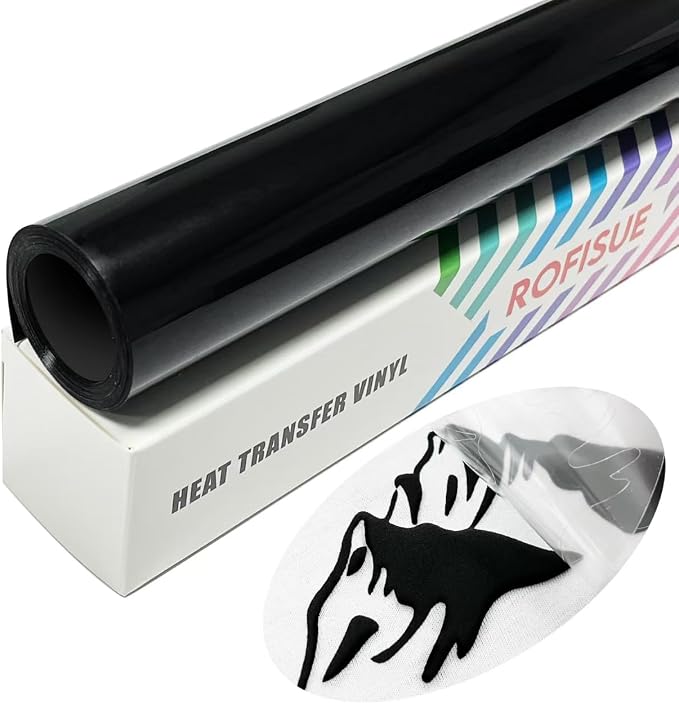 Black Heat Transfer 3D Puff Vinyl 10 Inch * 6 Foot Puff HTV Heat Transfer Vinyl