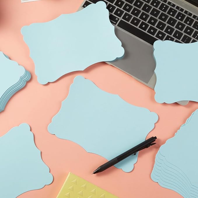 50 Pack Blank Kraft Greeting Cards, Light Blue, 5x7IN | Thick Cardstock Paper