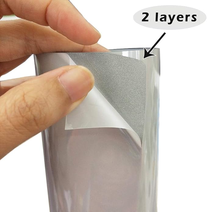 guangyintong Reflective Light Grey Heat Transfer Vinyl HTV Rolls, Light Grey