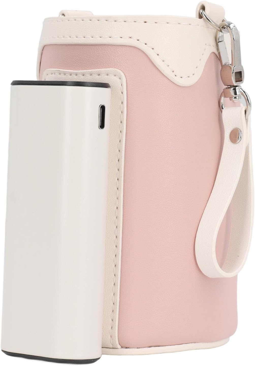 ANGGREK Milk Warmer Cover, Portable Bottle Warmer Digital Display 21 Gears Temp Adjustable Rechargeable for Home (Pink)