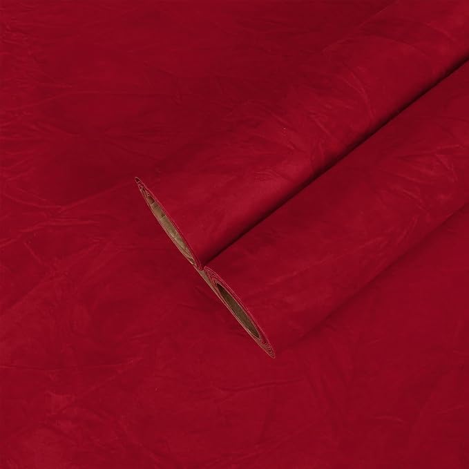 CHIHUT 12''x100'' Red Self Adhesive Velvet Flocking Liner