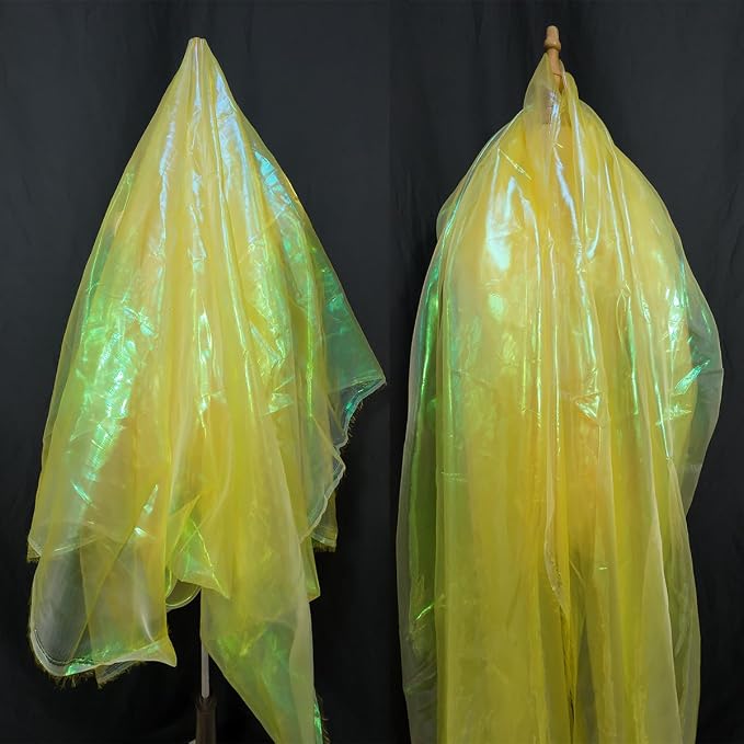 Yellow Iridescent Organza Fabric
