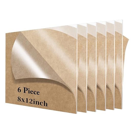 6 Pieces 8" x 12"Plexiglass Sheet, 1/8”Thick Clear Acrylic Sheet,