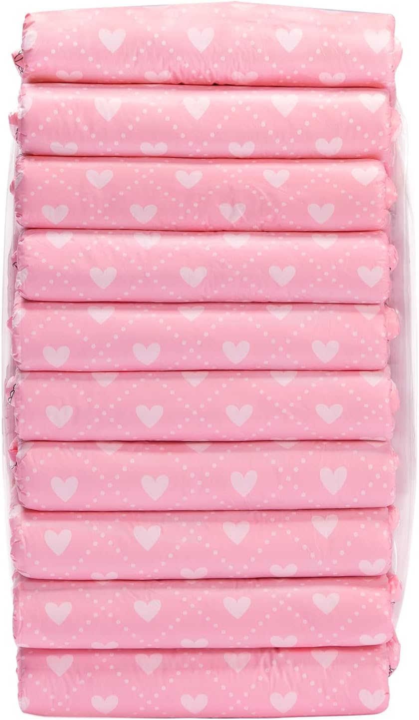 Littleforbig Printed Adult Brief Diapers 10 Pieces - Blushing Baby Pink(L)
