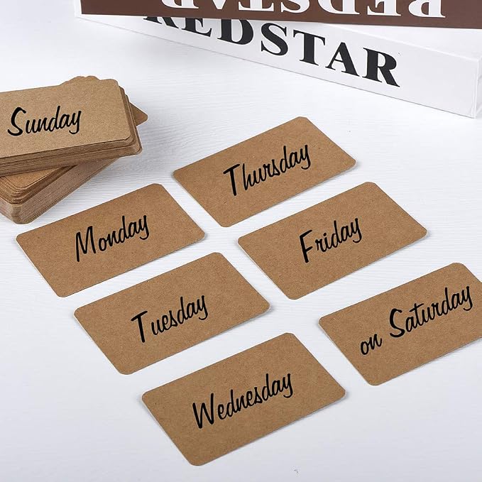 Nettbe 100pcs 3.54"x2" Blank Kraft Paper Business Card, Words Message Notes