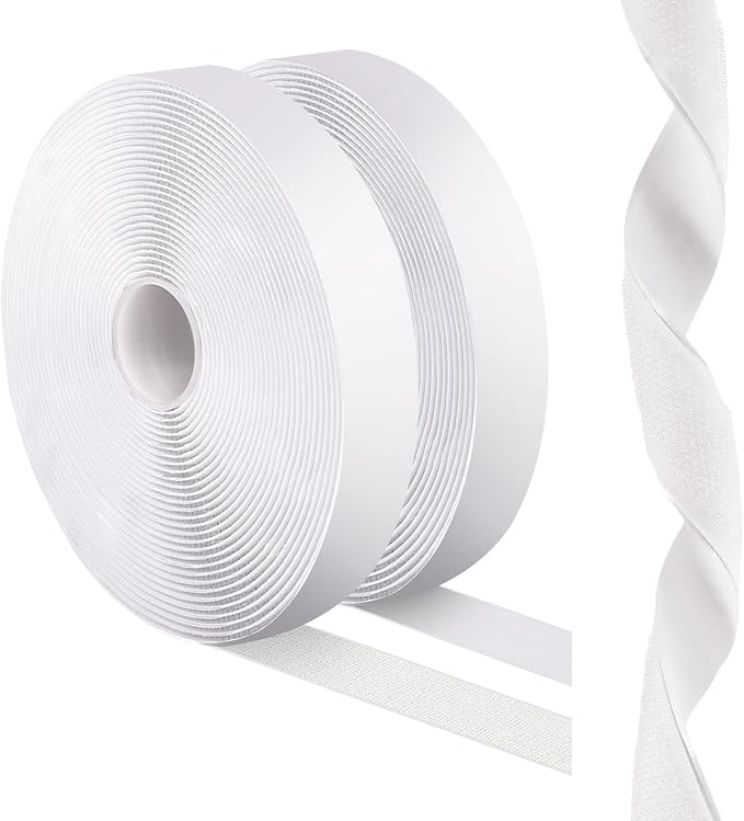 1''×41Ft White Heavy Duty Hook And Loop Tape Adhesive, No Punching Picture Wall