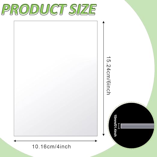 Queekay 40 Pcs 4 x 6 Inch Clear Acrylic Sheet 0.04'' Thick Plastic Blank