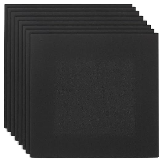 BENECREAT 8 Pcs 12x12inches Black Solid Felt Fabric Sheets