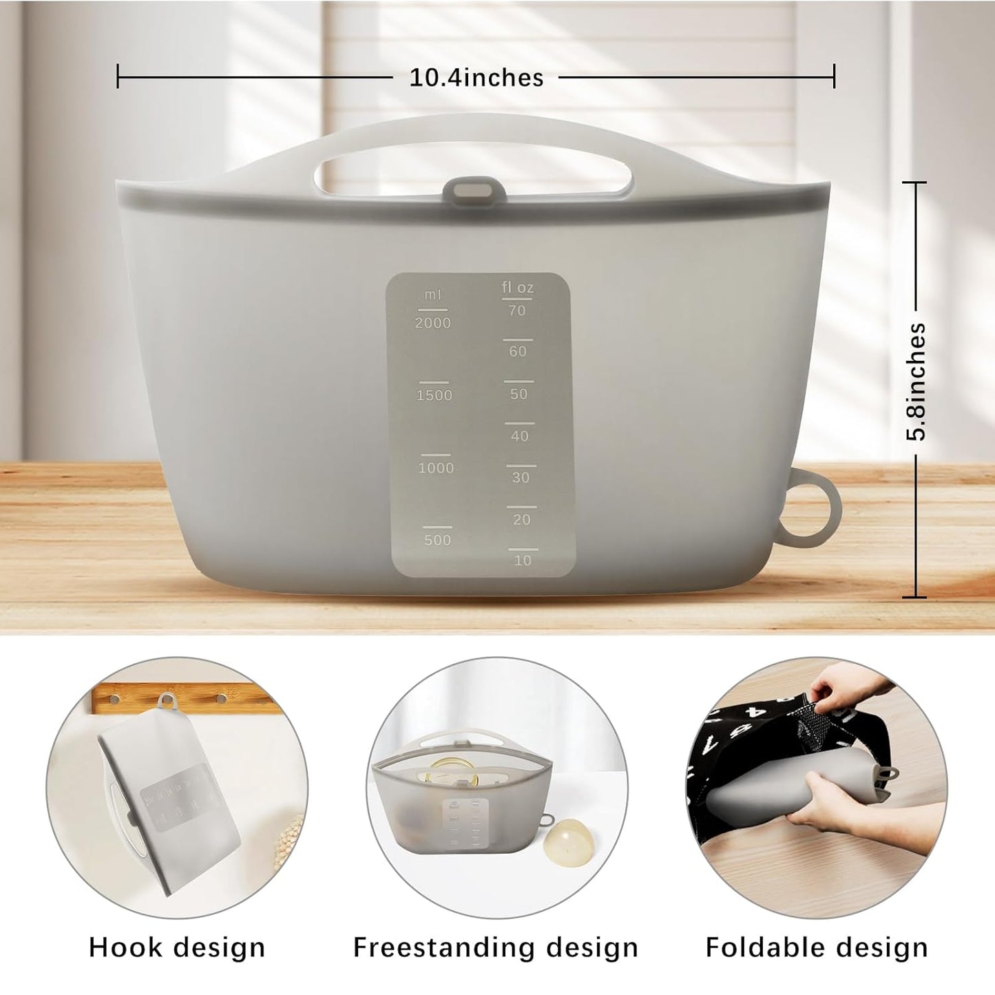 Silicone Microwave Steam Sterilizer Bag for Baby Reusable Quick Sterilizing Bag for Bottles Breast Pump Parts Toddler Accessories Great for Travel - 2000ml White