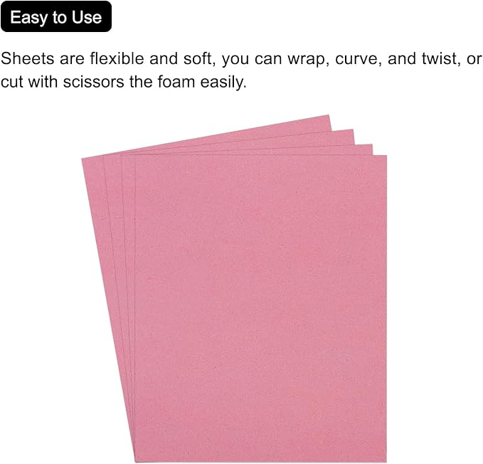 MECCANIXITY EVA Foam Sheets Pink 19.7 Inch x 35.4 Inch 1mm Thick Crafts Foam