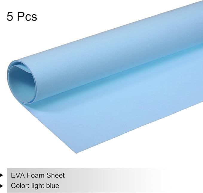 MECCANIXITY EVA Foam Sheets Light Blue 19.7 Inch x 35.4 Inch 1mm Thick Crafts
