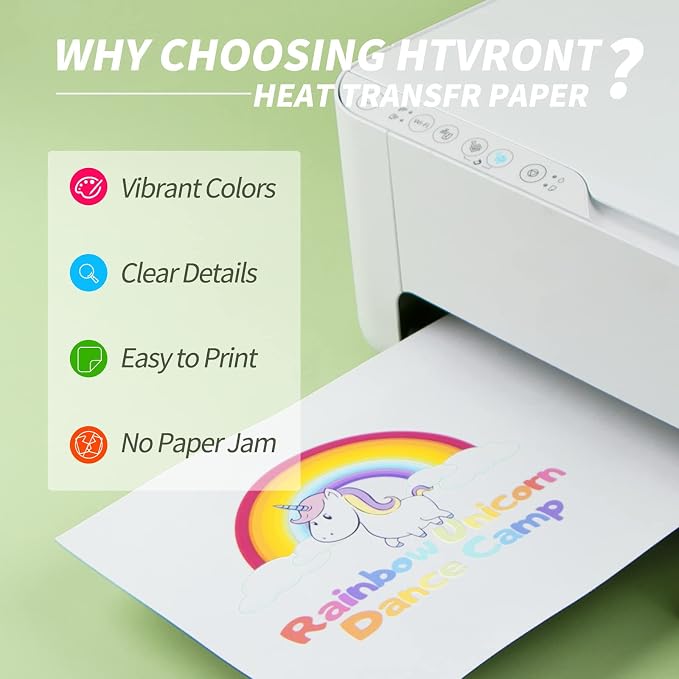 HTVRONT Iron on Transfer Paper for T Shirts