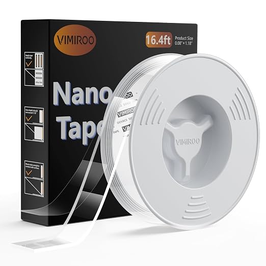 vimiroo Double Sided Tape Heavy Duty, 16.4FT Nano Tape, Extra Large Clear