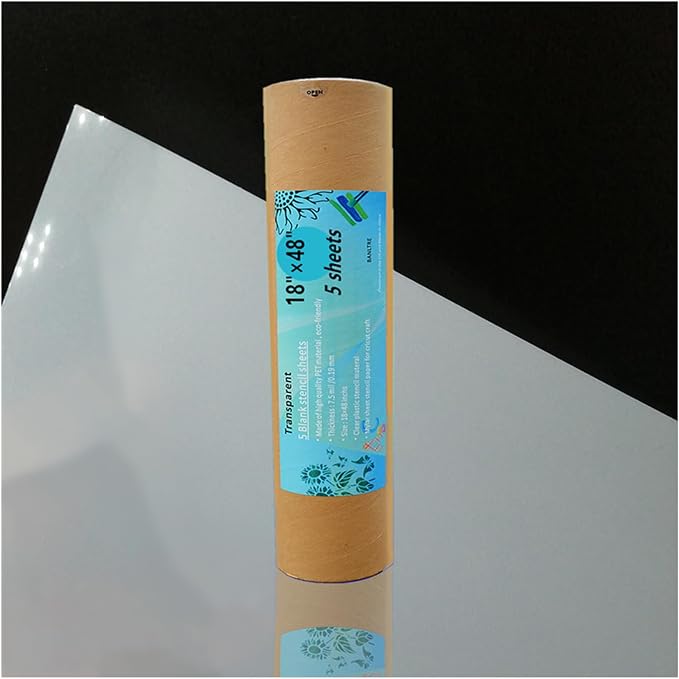 BANLTRE 18"x48" 5 Pieces Frosted Blank Stencil Translucent Acetate Mylar