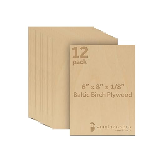 Baltic Birch Plywood, 3 mm 1/8 Craft Wood, B/BB Grade Baltic Birch Sheets