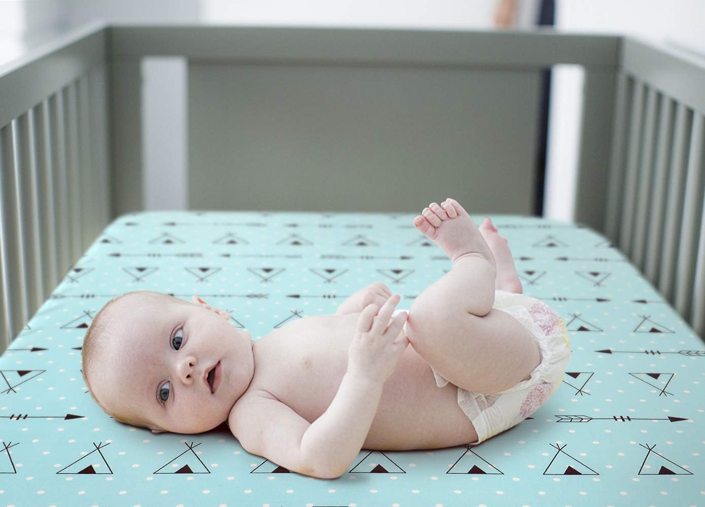 BROLEX Baby Fitted Crib Sheets: Kid Crib Sheets - Set of 2 for Toddler Standard Size Crib Mattress for Boys and Girls - Jersey Knit Crib Bed Sheets Arrow Owl