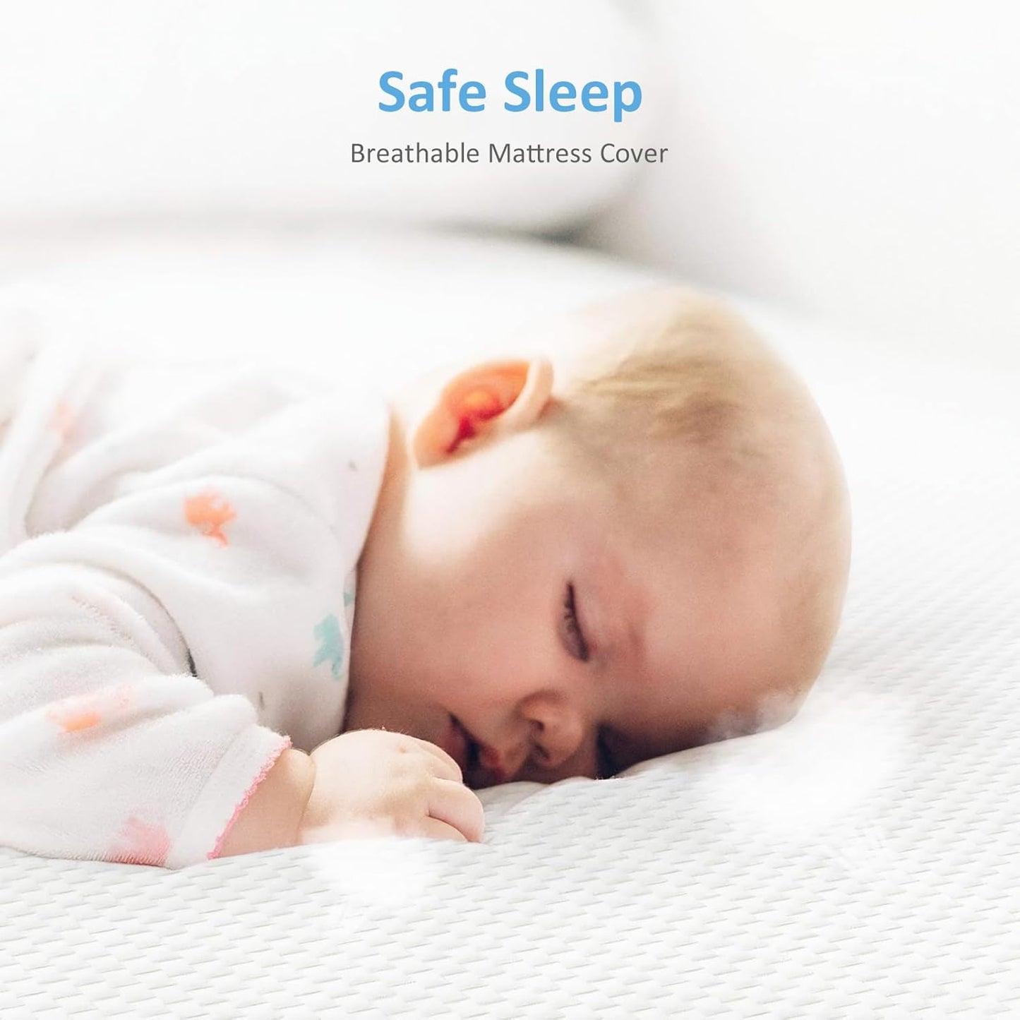 Mini Crib Mattress, 38x24X4 Inch Dual Sided Comfort Gel Memory Foam, Breathable Premium Baby Mattress for Mini and Portable Cribs w/Removable Outer Cover - White&Blue