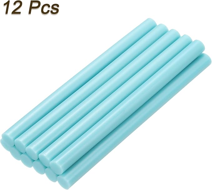uxcell Mini Hot Glue Sticks for Glue Gun 7mm x 100mm Water Blue 12pcs