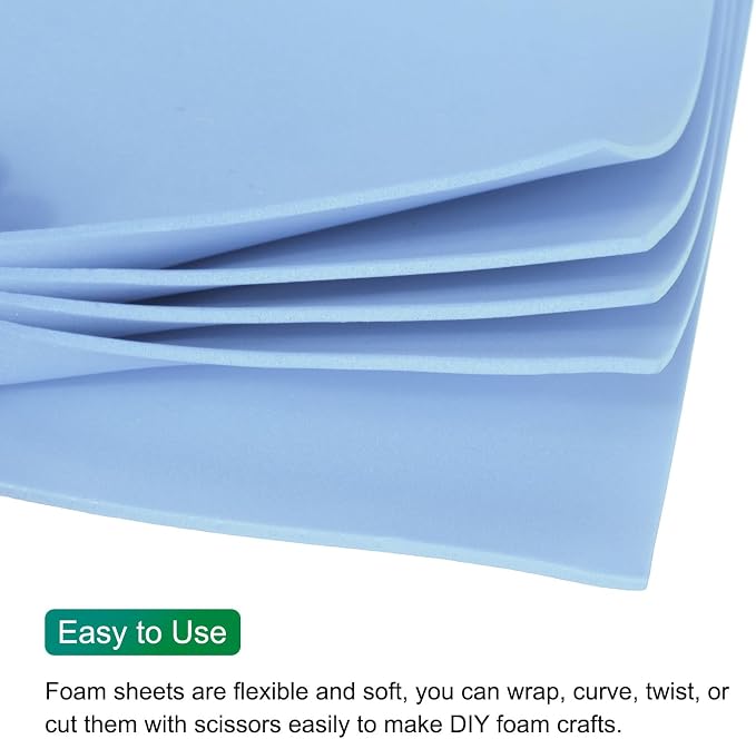 MECCANIXITY EVA Foam Sheets Light Blue 35.4 Inch x 19.7 Inch 2mm Thick Crafts