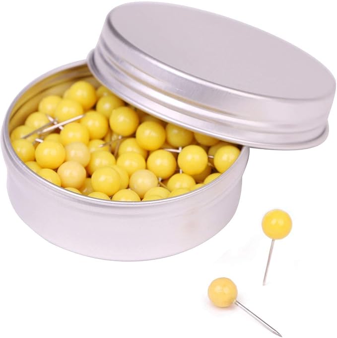 Tupalizy 100PCS 1/4 Inch Small Round Head Map Tacks Pins